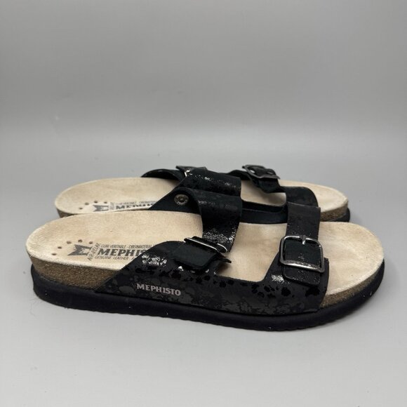Mephisto Harmony Women's Size 10 US Black Leather Sandals - Picture 1 of 7
